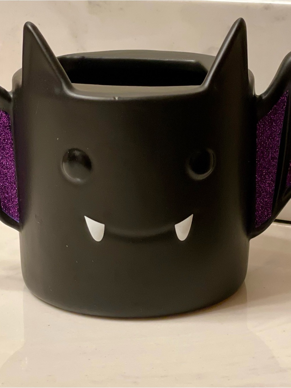 Bath & Body Works Black Bat soap holder with Purple Glitter Ears